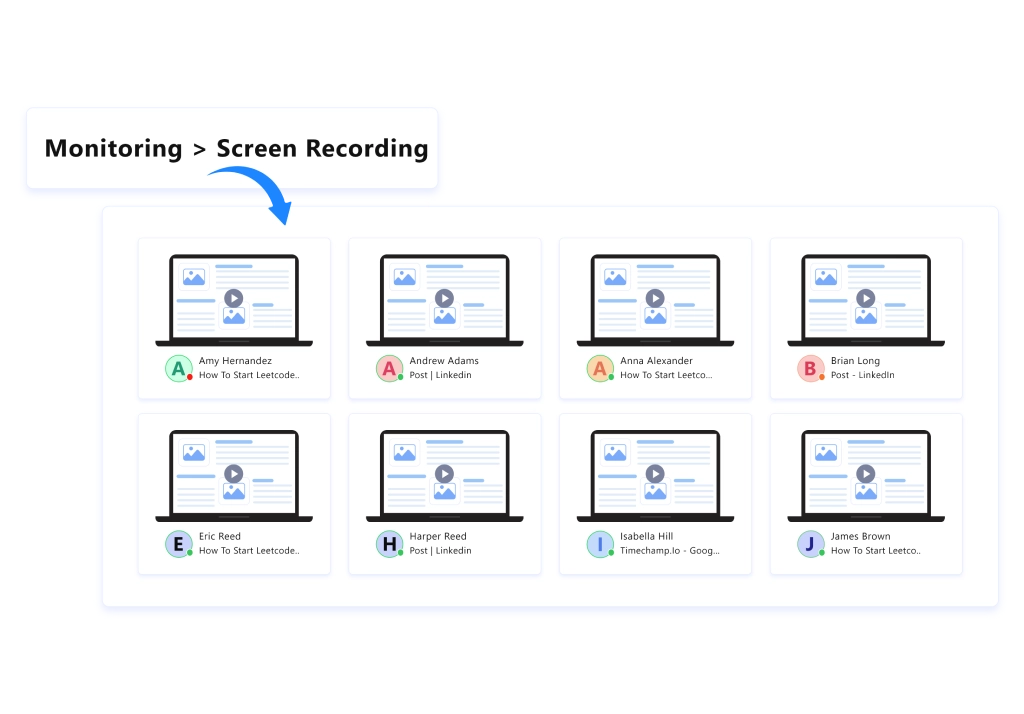 screen recording dashboard